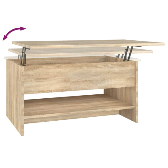 Engin Lift-Up Wooden Coffee Table In Sonoma Oak