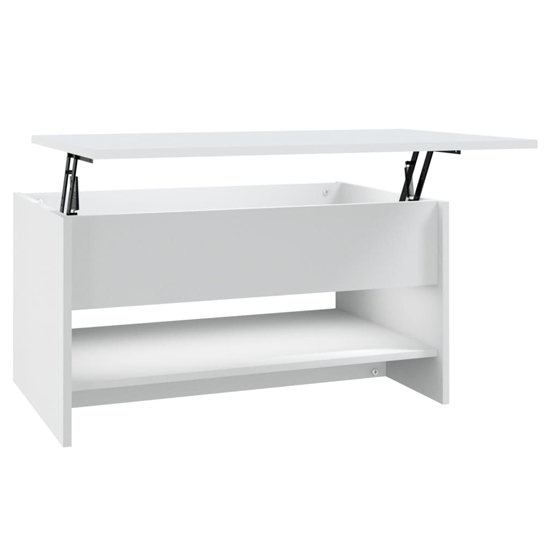 Engin Lift-Up Wooden Coffee Table In White