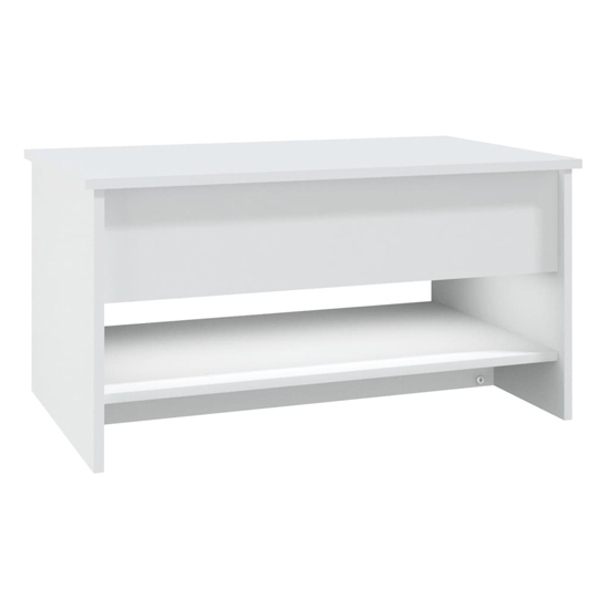 Engin Lift-Up Wooden Coffee Table In White