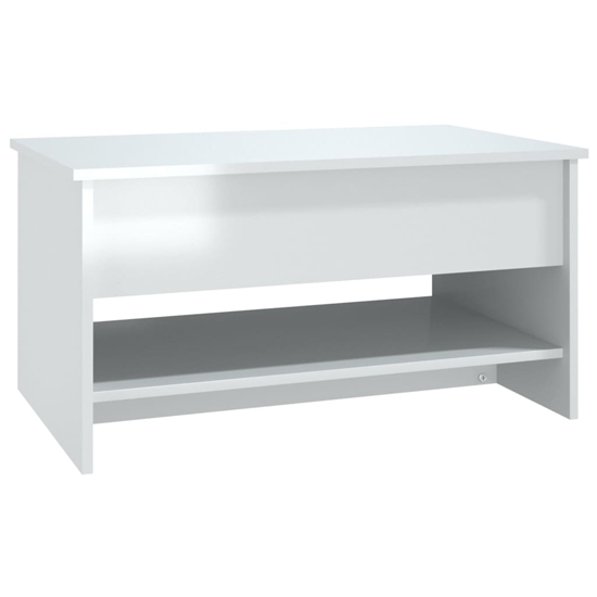 Engin Lift Up High Gloss Coffee Table In White