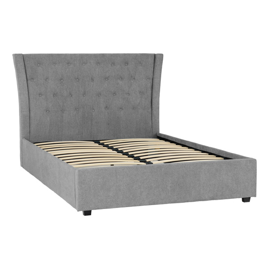 Camile Fabric Upholstered Double Bed In Grey Furniture in Fashion
