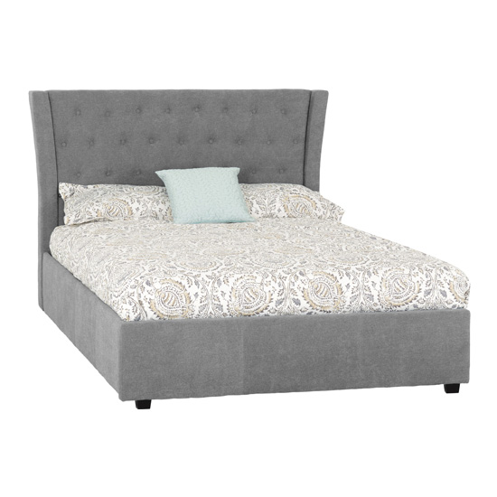 Read more about Camile fabric upholstered double bed in grey
