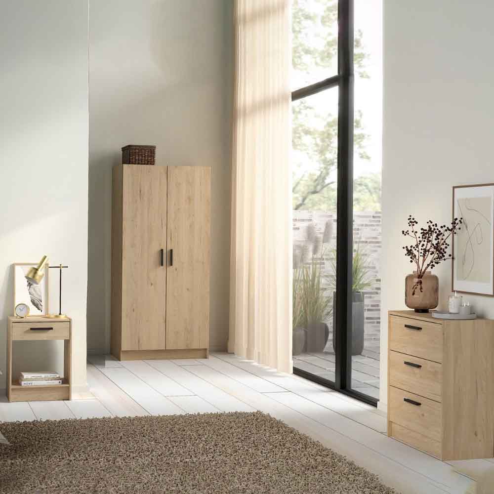 Enigma Wooden 3 Piece Bedroom Set in Jackson Hickory