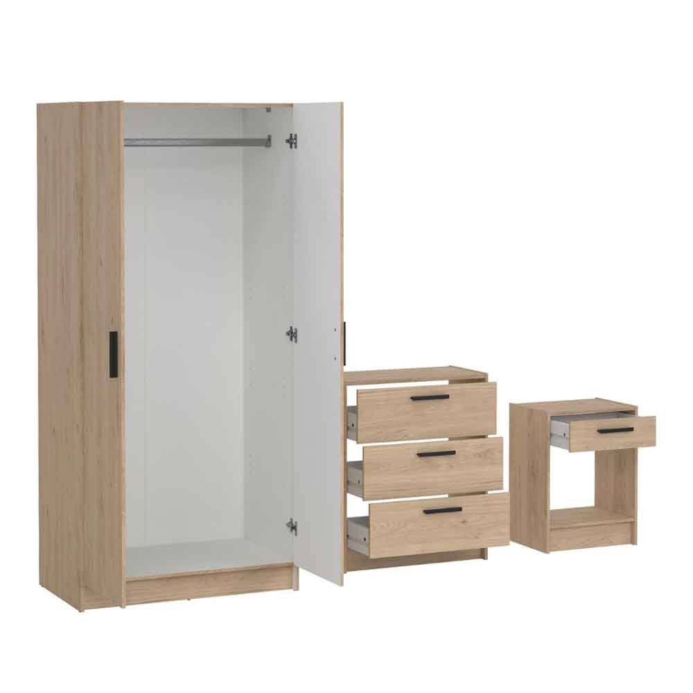Enigma Wooden 3 Piece Bedroom Set in Jackson Hickory