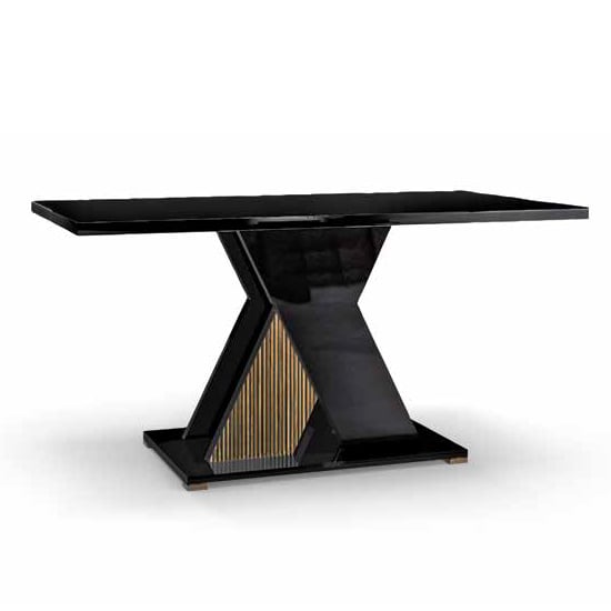 Product photograph of Enna High Gloss Dining Table Rectangular Large In Black from Furniture in Fashion