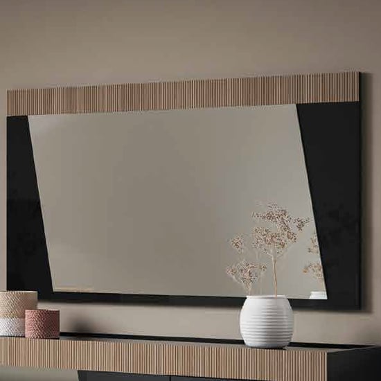 Product photograph of Enna Wall Mirror In Black High Gloss Wooden Frame from Furniture in Fashion