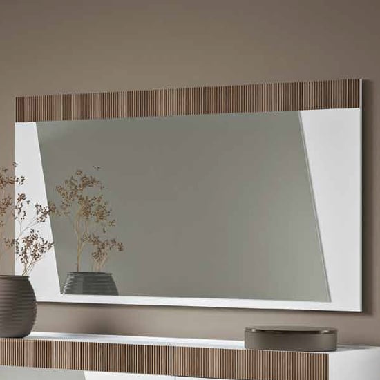 Product photograph of Enna Wall Mirror In White High Gloss Wooden Frame from Furniture in Fashion
