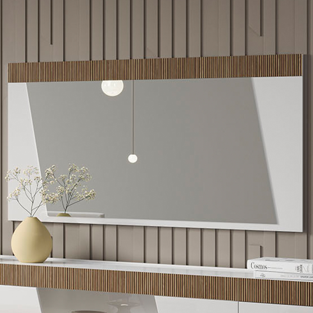 Read more about Enna wall mirror in white high gloss wooden frame