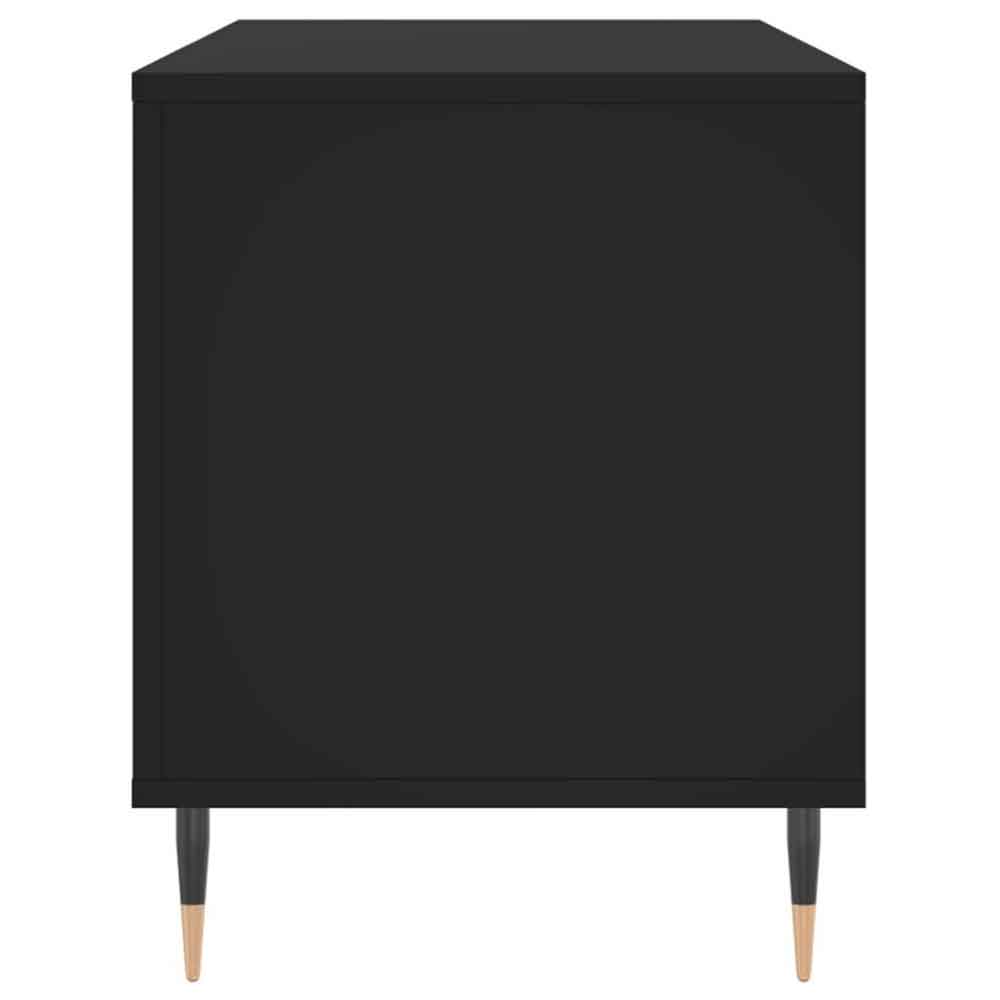Ennis 100cm Wooden Filing Cabinet With 6 Shelves And Metal Legs - Black