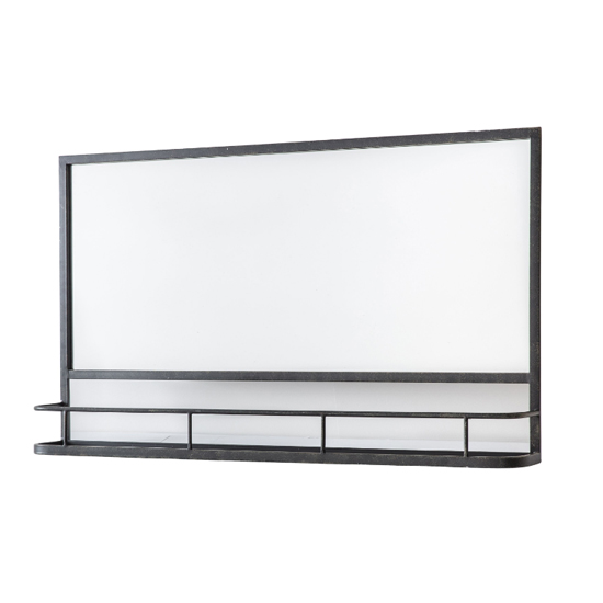 Enoch Overmantel Wall Mirror With Shelf In Charcoal