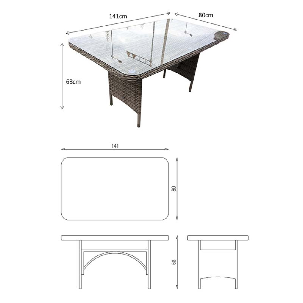 Enola Glass Top Garden Corner Dining Set With Firepit In Grey