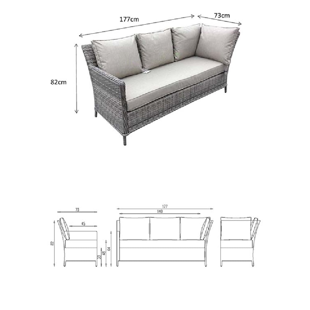 Enola Glass Top Garden Corner Dining Set In Nature Grey