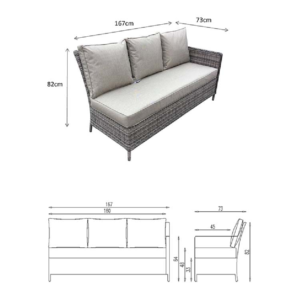 Enola Glass Top Garden Corner Dining Set In Nature Grey