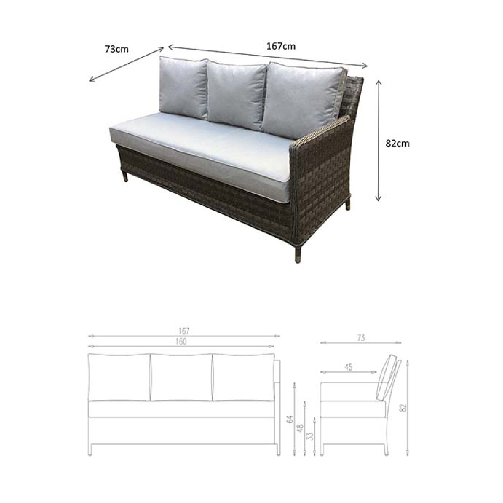 Enola Glass Top Garden Corner Lift Top Dining Set In Grey