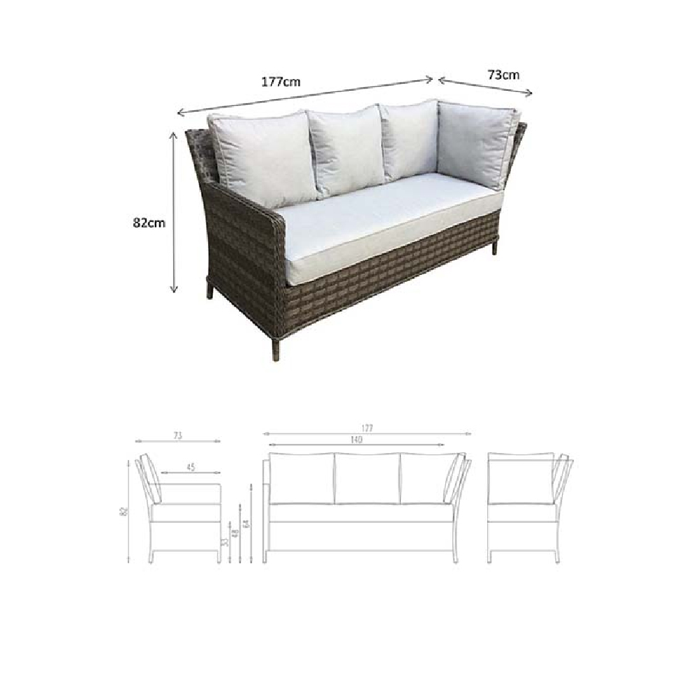 Enola Glass Top Garden Corner Lift Top Dining Set In Nature Grey