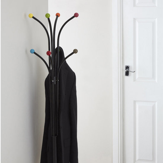 Enor Metal Coat Stand In MultiColour With 8 Hooks Furniture in Fashion