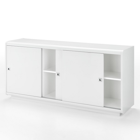 Enox Sideboard In White High Gloss With 3 Sliding Doors_3