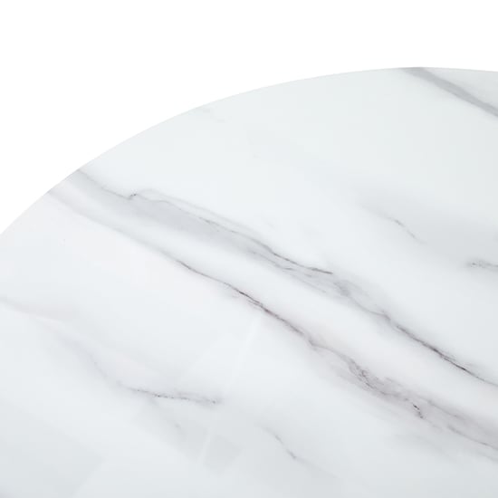 Enrico Round Glass Coffee Table In Diva Marble Effect