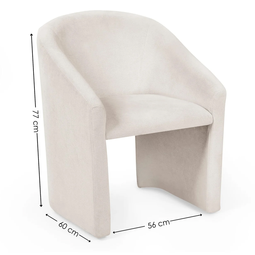 Enumclaw Fabric Tub Chair In Cream