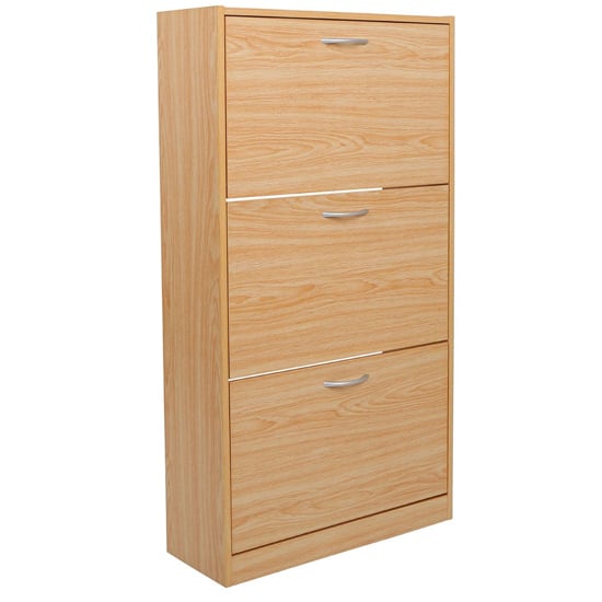 Envy Wooden Shoe Cabinet With 3 Drawers In Natural Oak_3