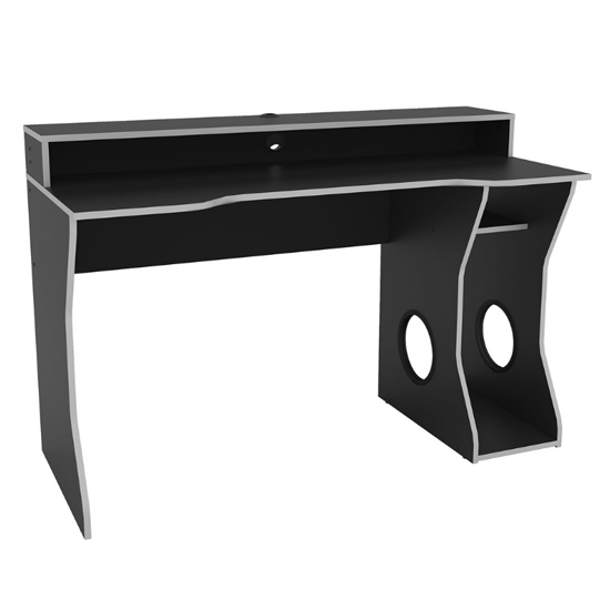 Enzo Wooden Gaming Desk In Black And Silver_3