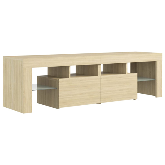 Enzo Wooden TV Stand In Sonoma Oak With LED Lights