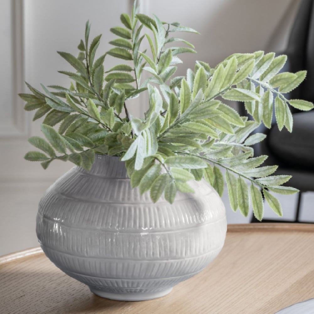 Ephrata Large Iron Textured Pattern Vase In Grey