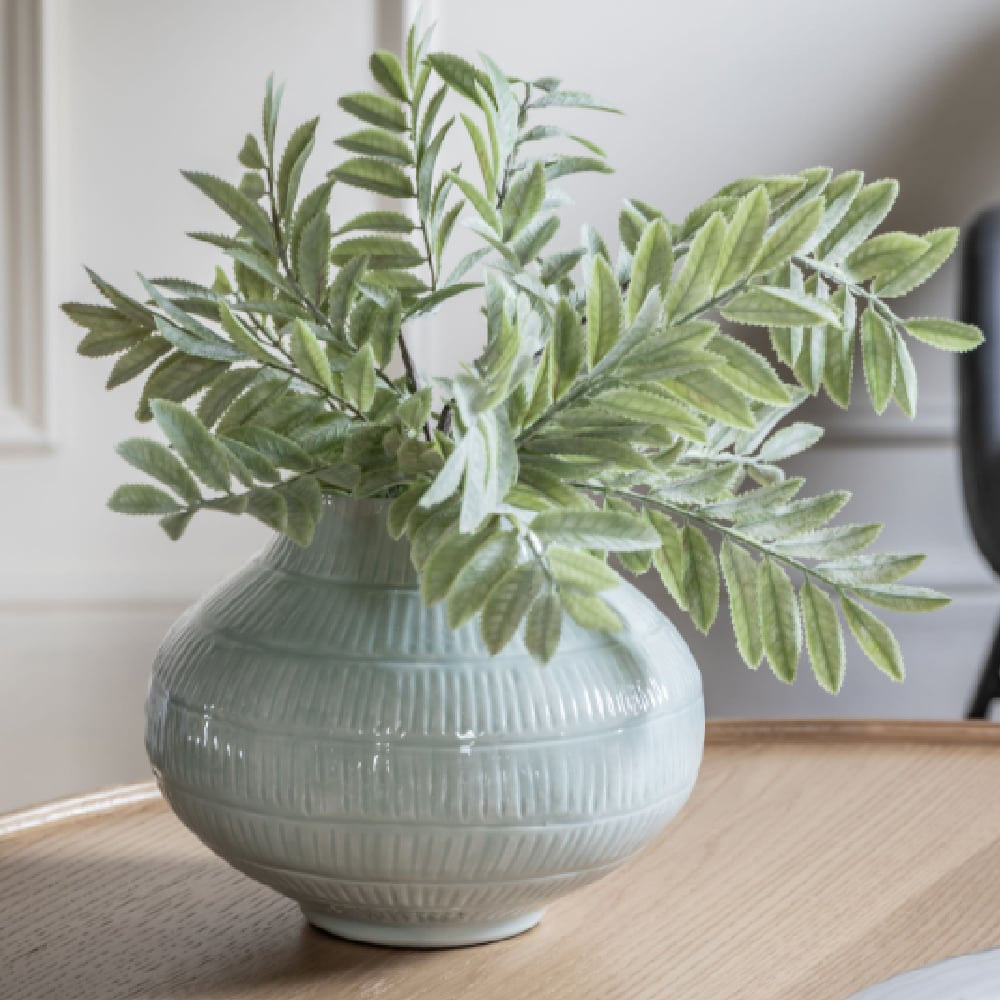 Ephrata Small Iron Textured Pattern Vase In Sage