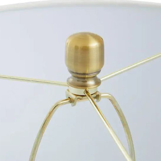 Epinal White Shade Table Lamp With Black Marble Base