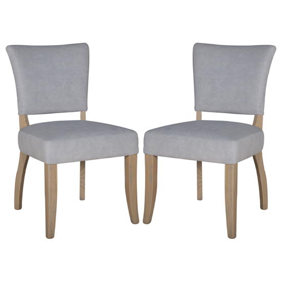 Epping Light Grey Velvet Dining Chairs With Wooden Legs In Pair