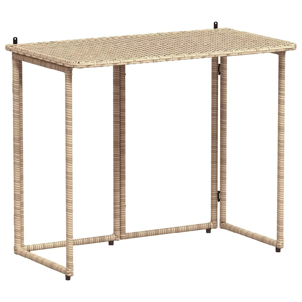 Epping Rattan Garden Folding Dining Table In Beige