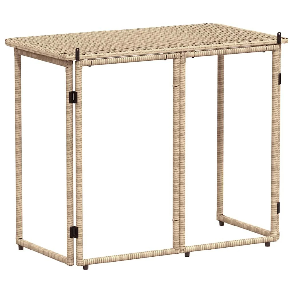 Epping Rattan Garden Folding Dining Table In Beige
