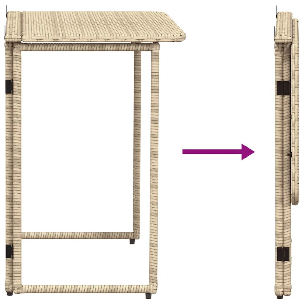 Epping Rattan Garden Folding Dining Table In Beige