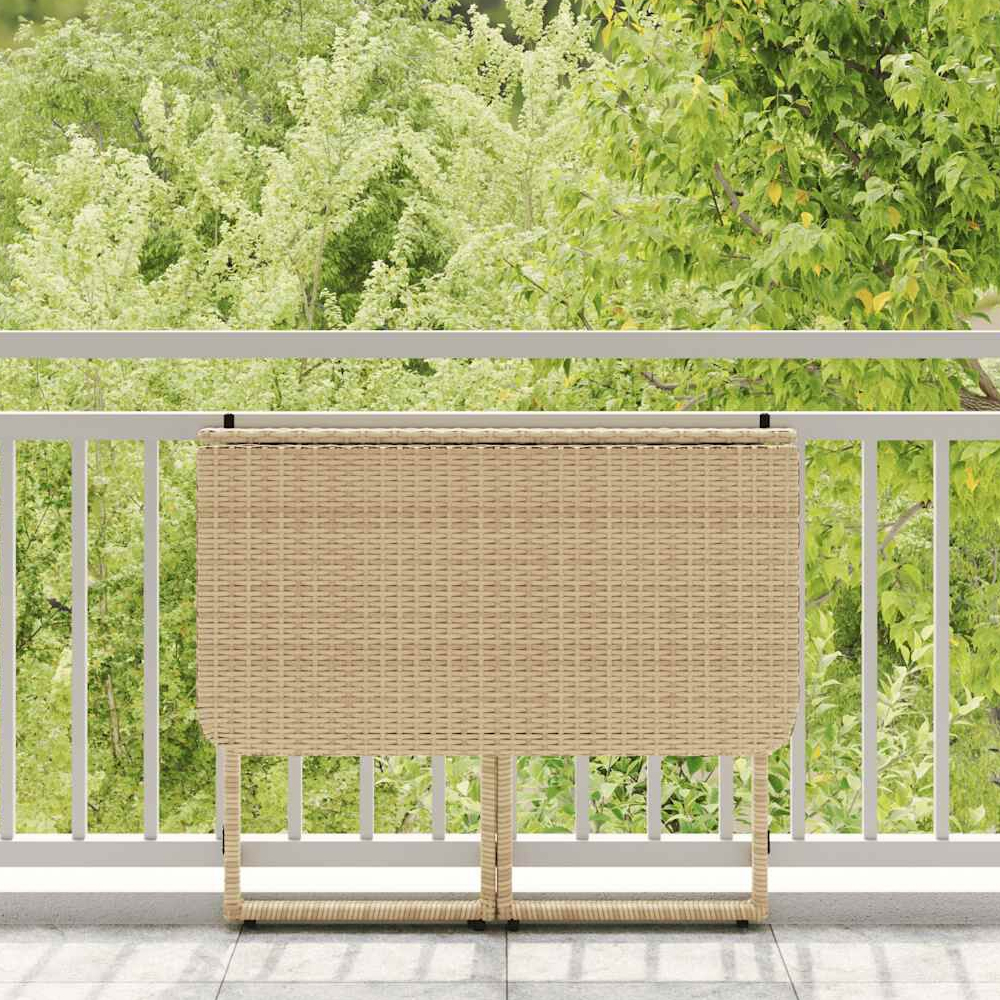 Epping Rattan Garden Folding Dining Table In Beige