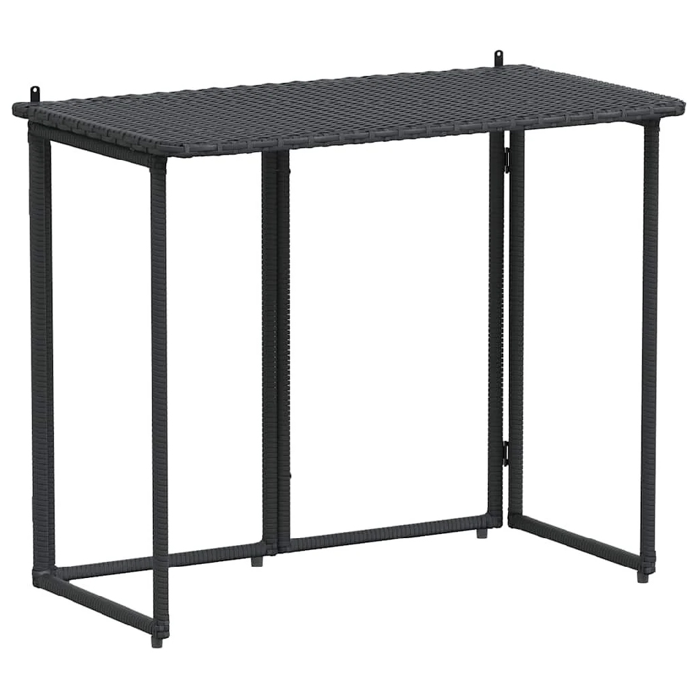 Epping Rattan Garden Folding Dining Table In Black