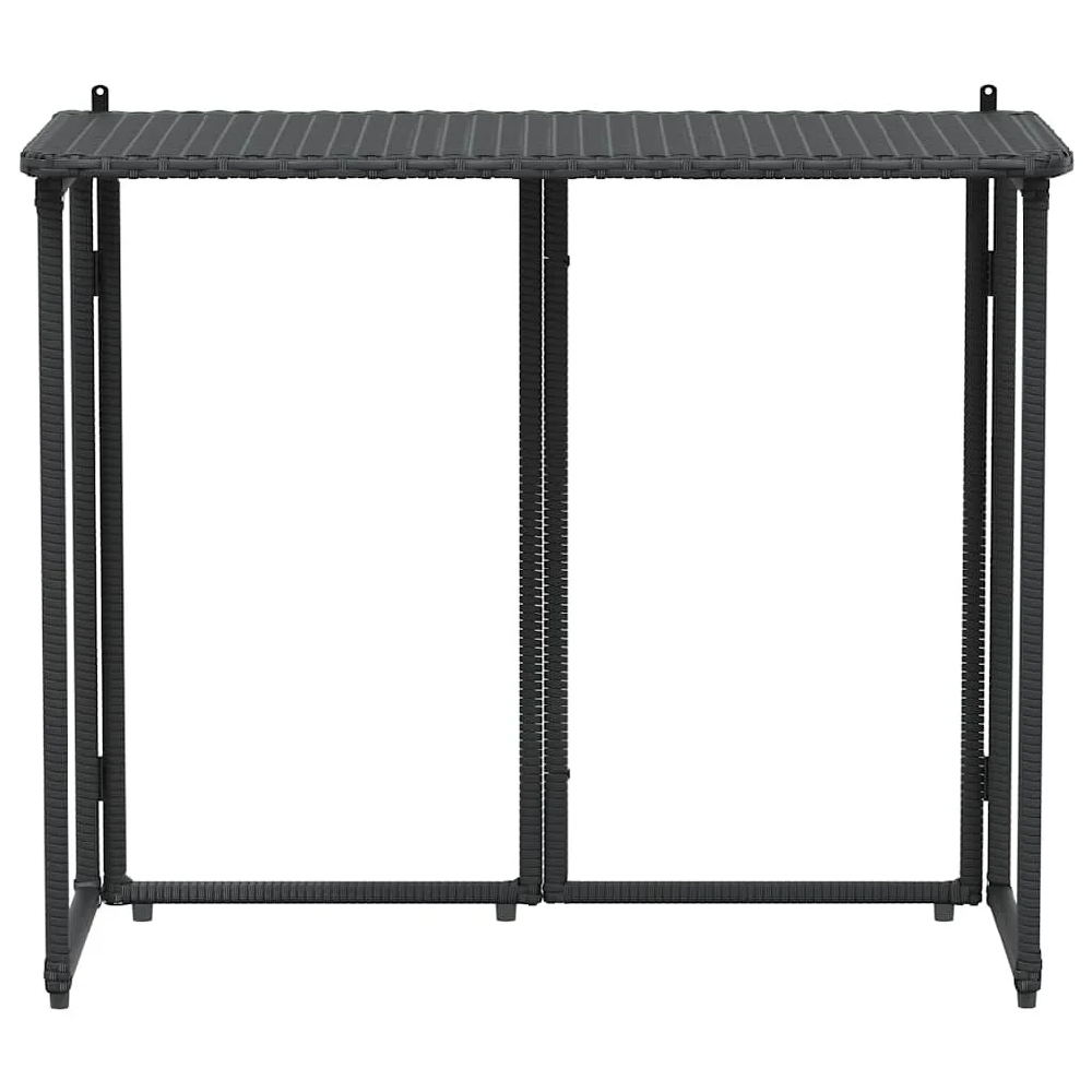 Epping Rattan Garden Folding Dining Table In Black