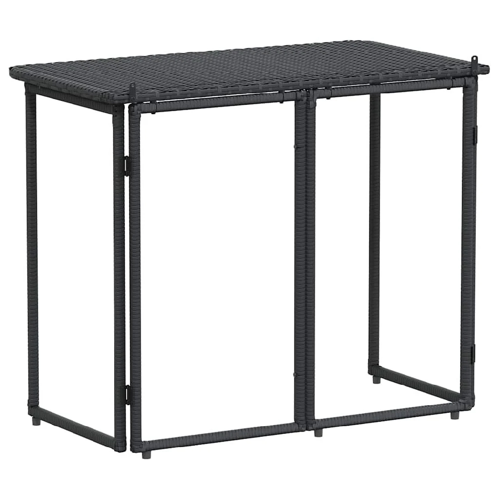 Epping Rattan Garden Folding Dining Table In Black