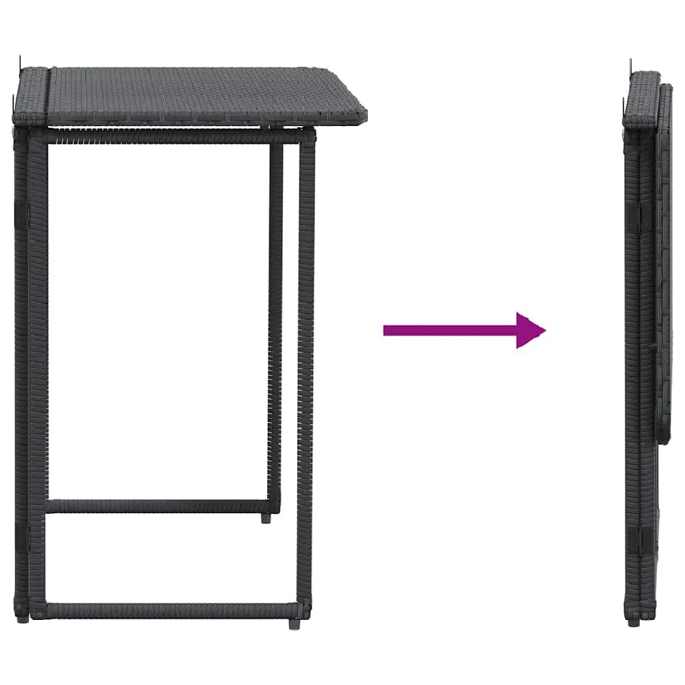 Epping Rattan Garden Folding Dining Table In Black