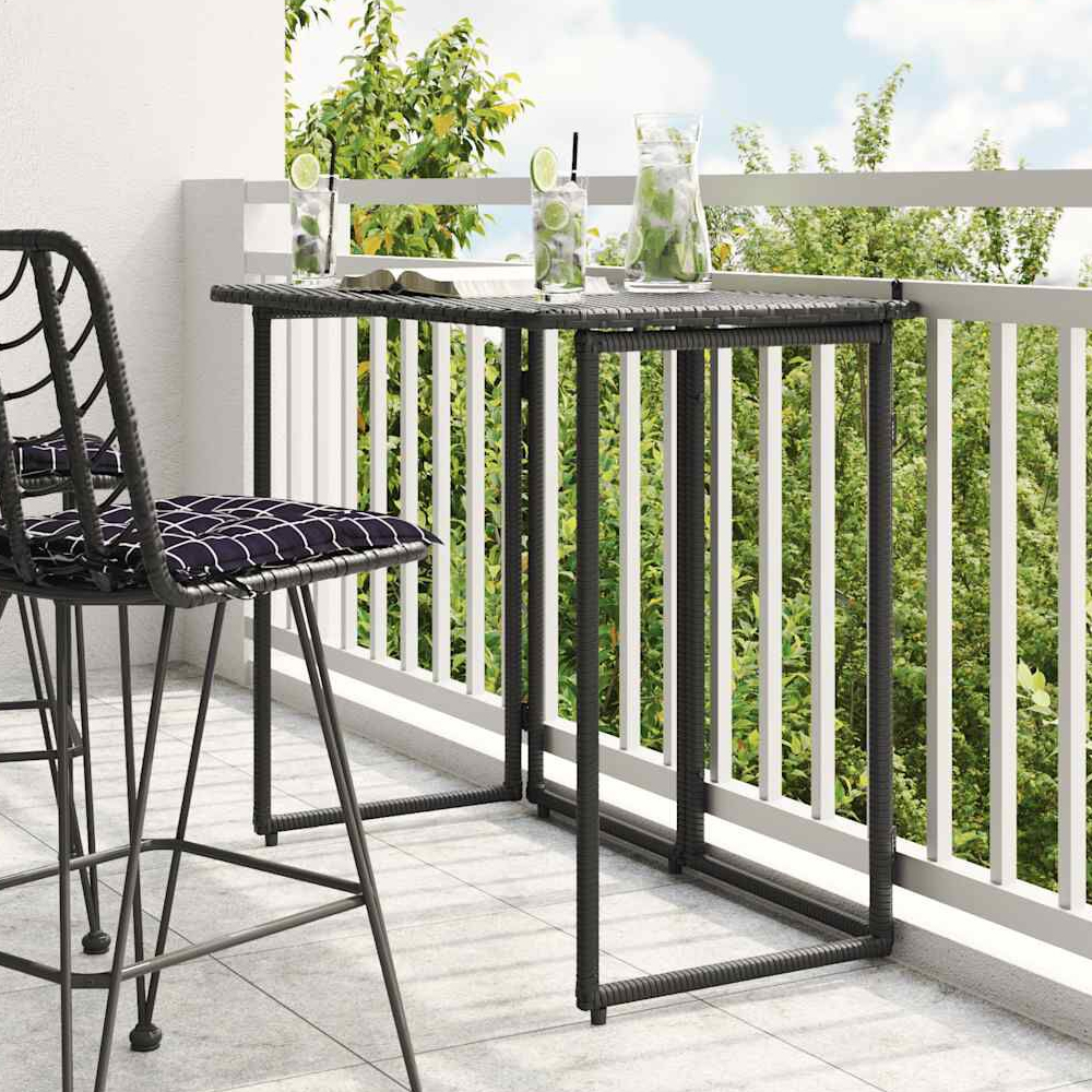 Product photograph of Epping Rattan Garden Folding Dining Table In Black from Furniture in Fashion