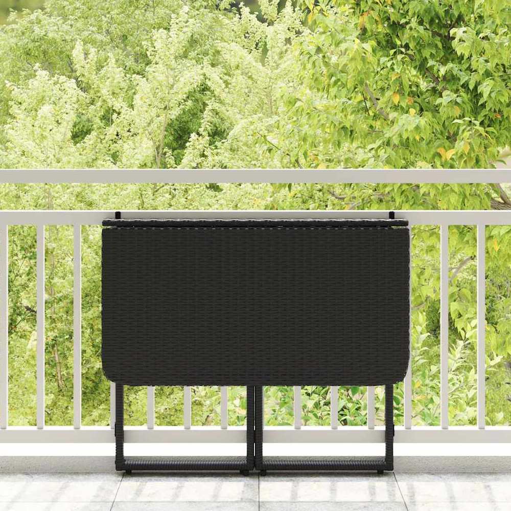 Epping Rattan Garden Folding Dining Table In Black