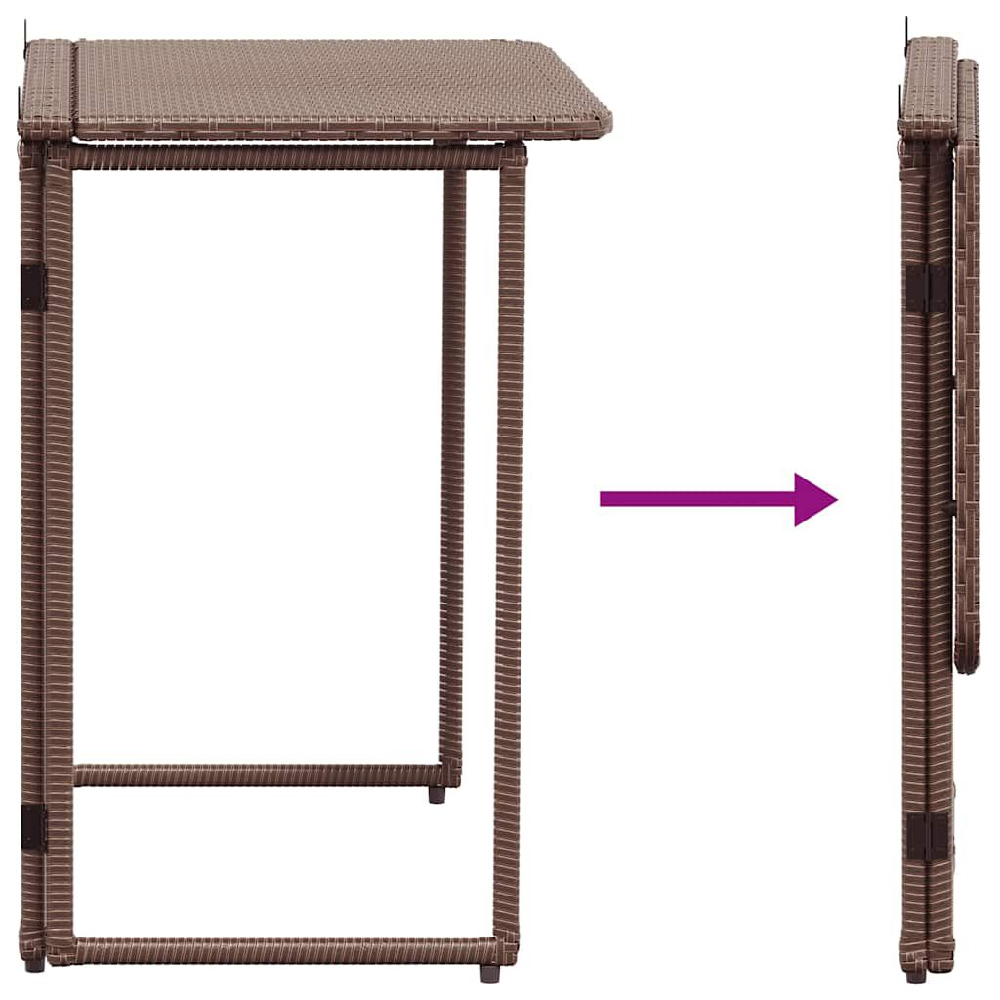 Epping Rattan Garden Folding Dining Table In Brown