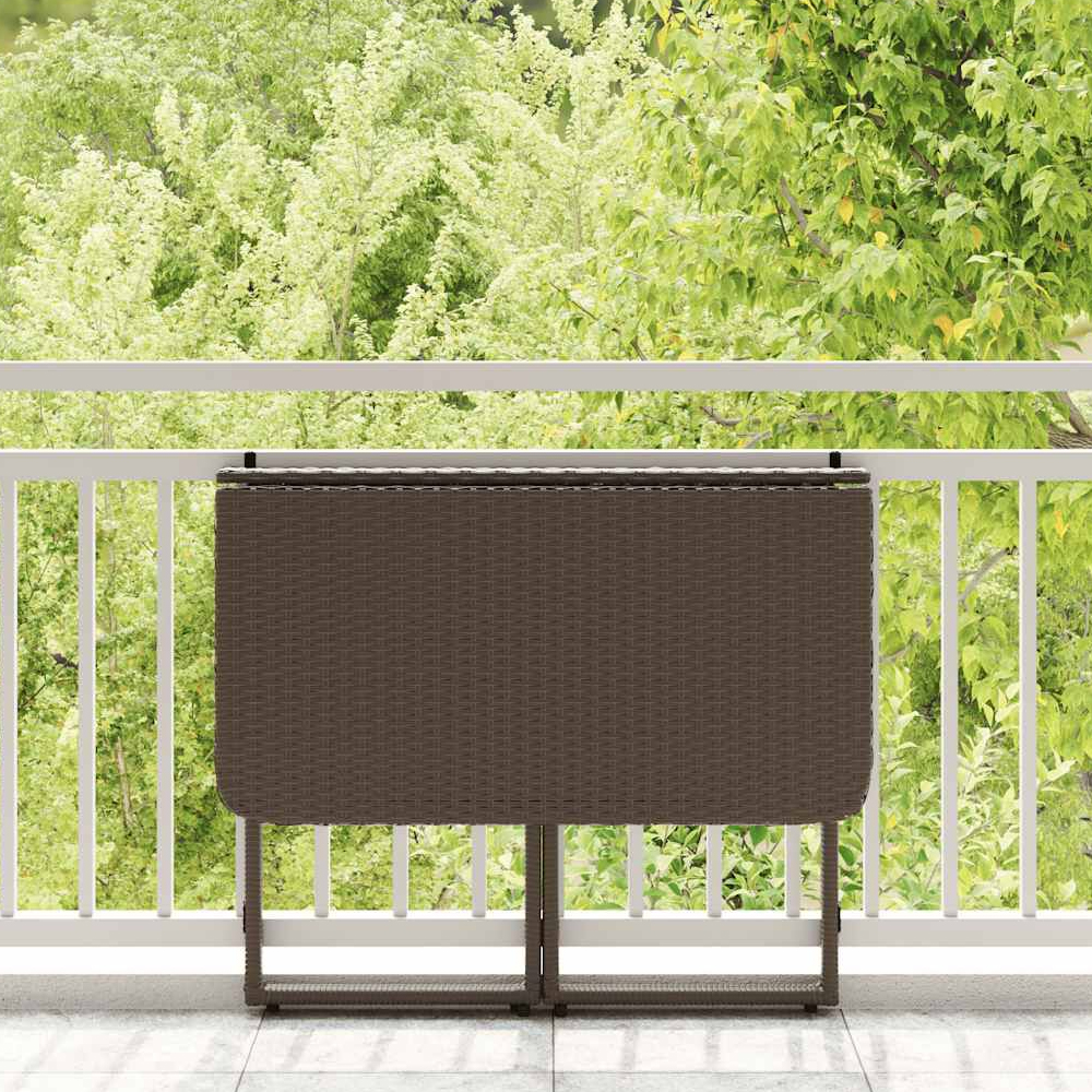 Epping Rattan Garden Folding Dining Table In Brown