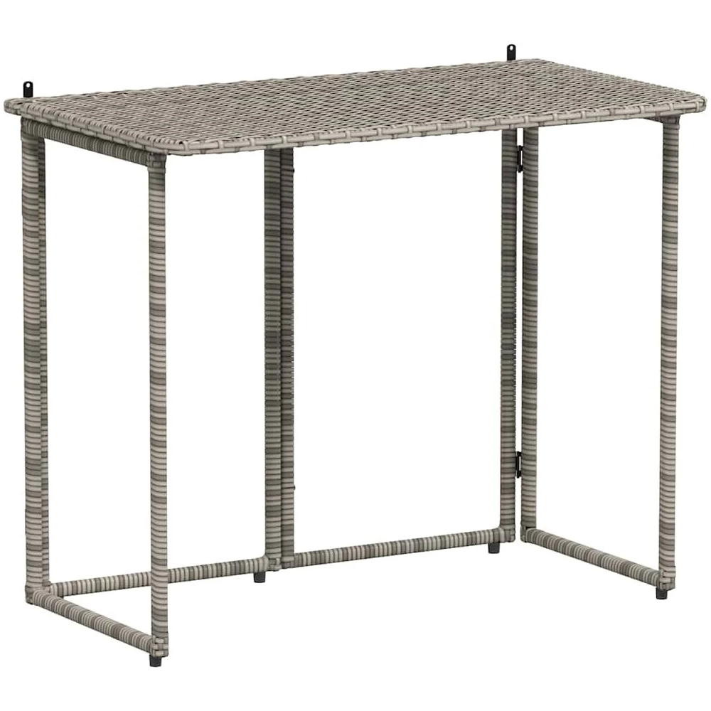 Epping Rattan Garden Folding Dining Table In Grey