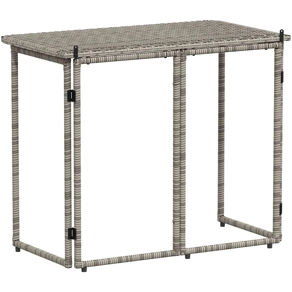 Epping Rattan Garden Folding Dining Table In Grey