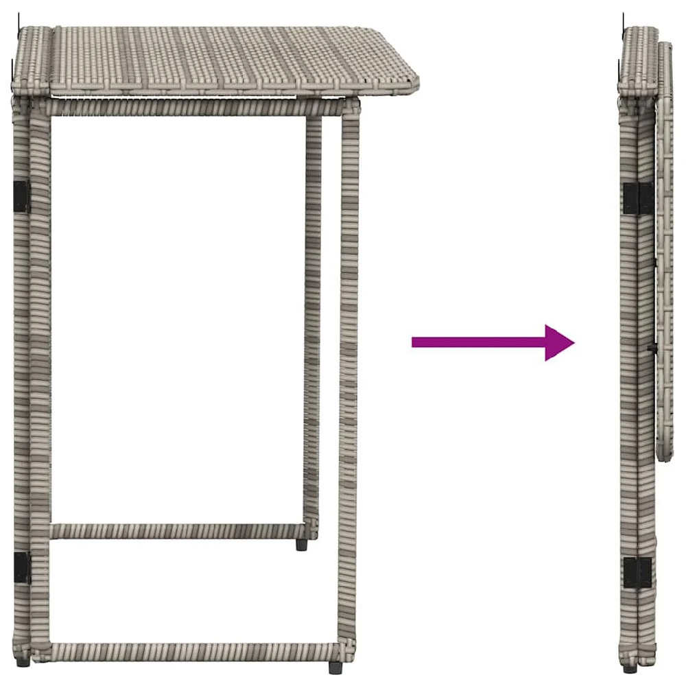 Epping Rattan Garden Folding Dining Table In Grey