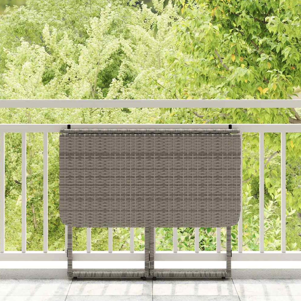 Epping Rattan Garden Folding Dining Table In Grey
