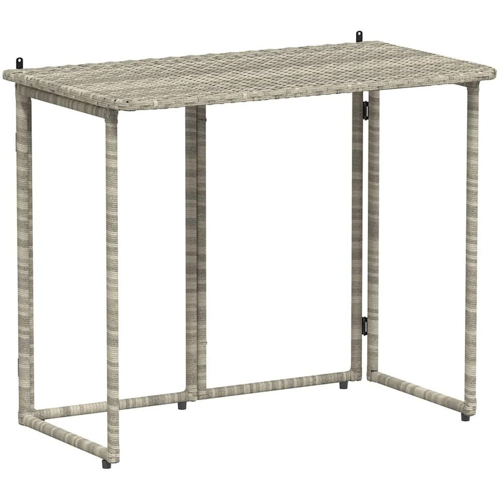 Epping Rattan Garden Folding Dining Table In Light Grey