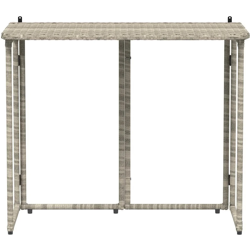 Epping Rattan Garden Folding Dining Table In Light Grey