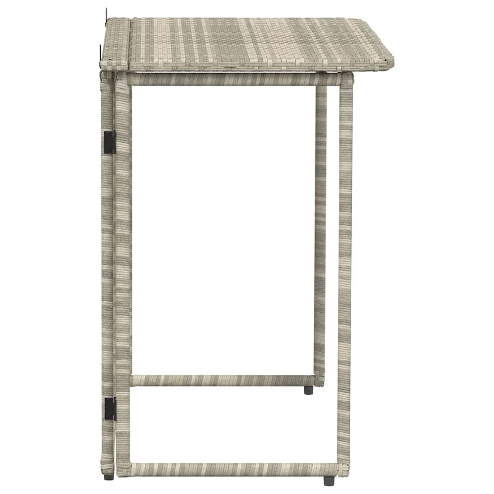 Epping Rattan Garden Folding Dining Table In Light Grey