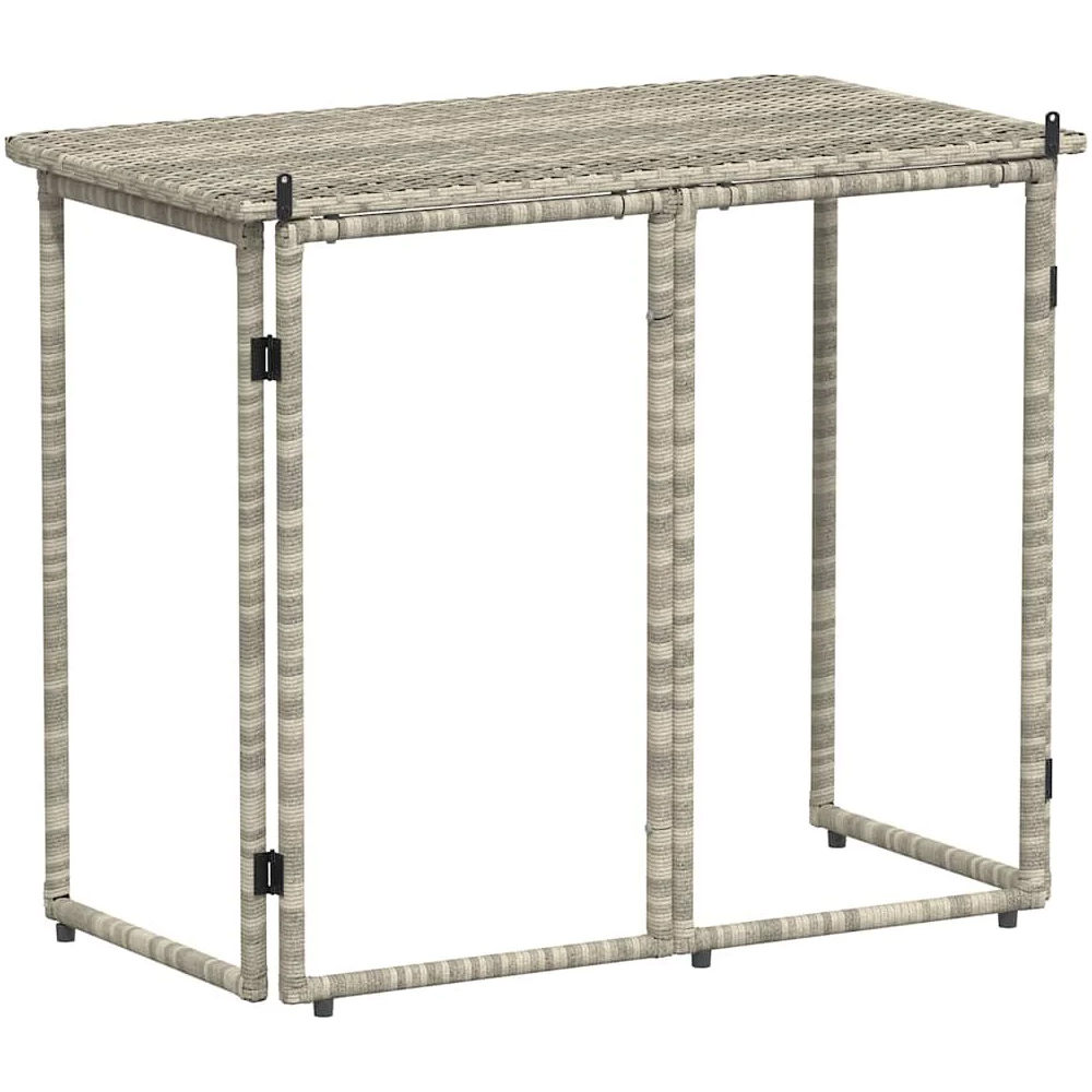 Epping Rattan Garden Folding Dining Table In Light Grey